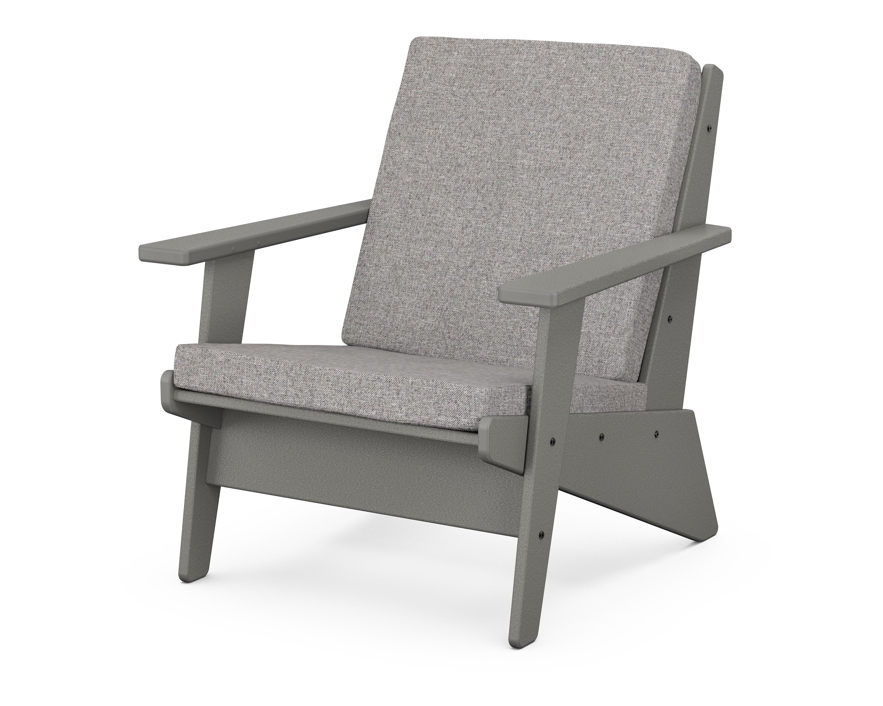 POLYWOOD® Riviera Modern Lounge Chair in Slate Grey / Grey Mist