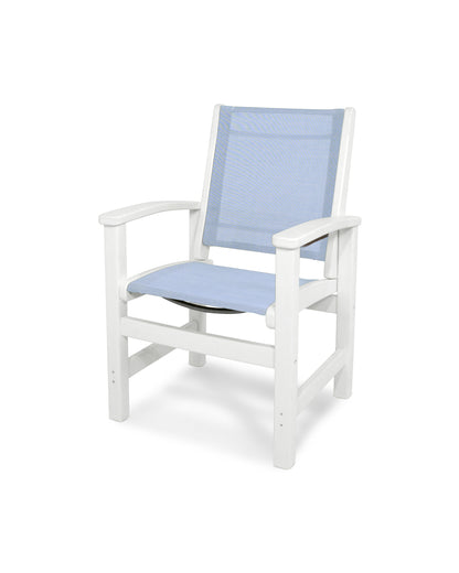POLYWOOD® Coastal Dining Chair in White / Poolside Sling