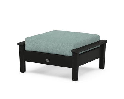 POLYWOOD® Prescott Deep Seating Ottoman in Black / Glacier Spa