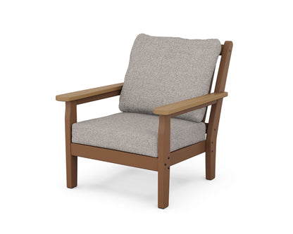 POLYWOOD® Chippendale Deep Seating Chair in Teak / Natural / Weathered Tweed
