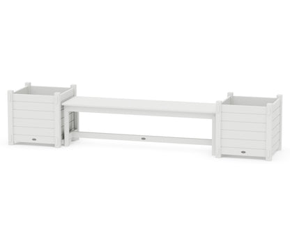 POLYWOOD® 60" Nautical Straight Planter Bench Set - Large in White