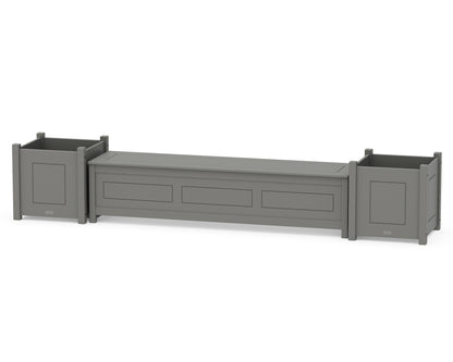 Country Living 72" Country Living Straight Planter Storage Bench Set- Large in Slate Grey