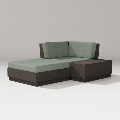 PW Designer Series Elevate Corner Chaise in Vintage Coffee / Cast Sage