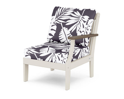 POLYWOOD® Braxton Modular Right Arm Chair in Sand / Kona / Leaf Navy