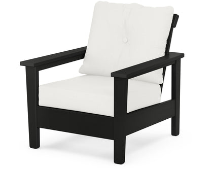 POLYWOOD® Prescott Deep Seating Chair in Black / Natural Linen