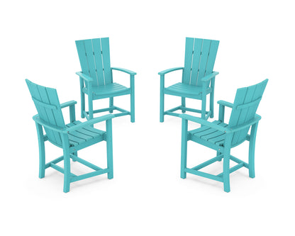 POLYWOOD® Quattro 4-Piece Upright Adirondack Conversation Set in Aruba