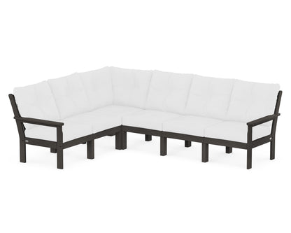 POLYWOOD® Vineyard 6-Piece Sectional in Vintage Coffee / Natural