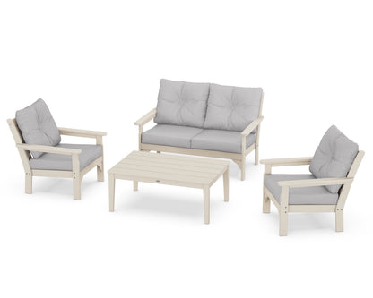 POLYWOOD® Vineyard 4-Piece Deep Seating Set in Sand / Granite