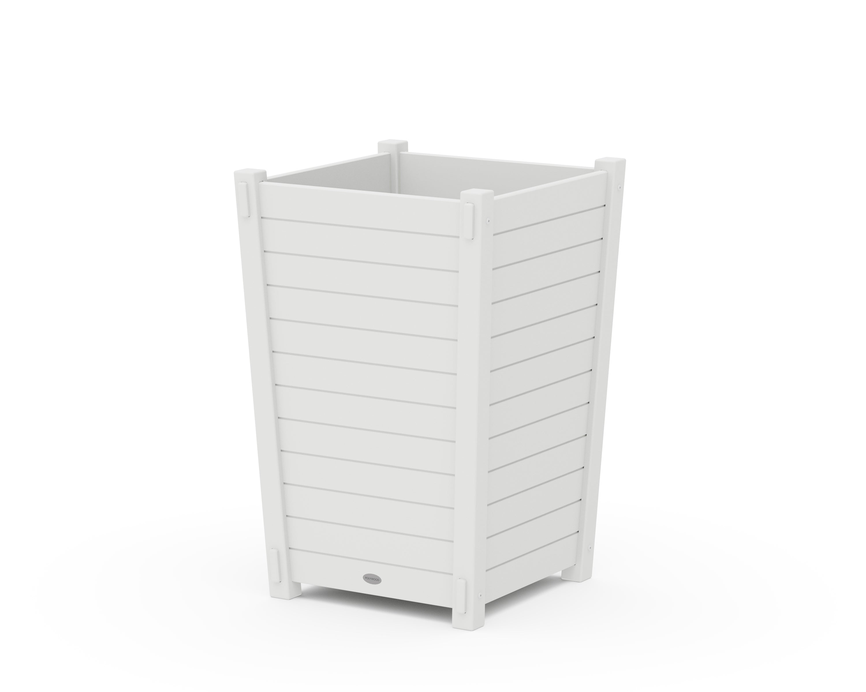POLYWOOD® Nautical Large Tapered Square Planter Box in White