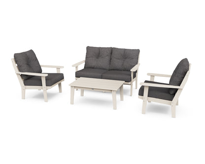 POLYWOOD® Lakeside 4-Piece Deep Seating Set in Sand / Ash Charcoal