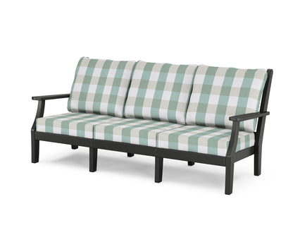 Country Living Wovendale Deep Seating Sofa in Black / Buffalo Plaid Glacier Spa