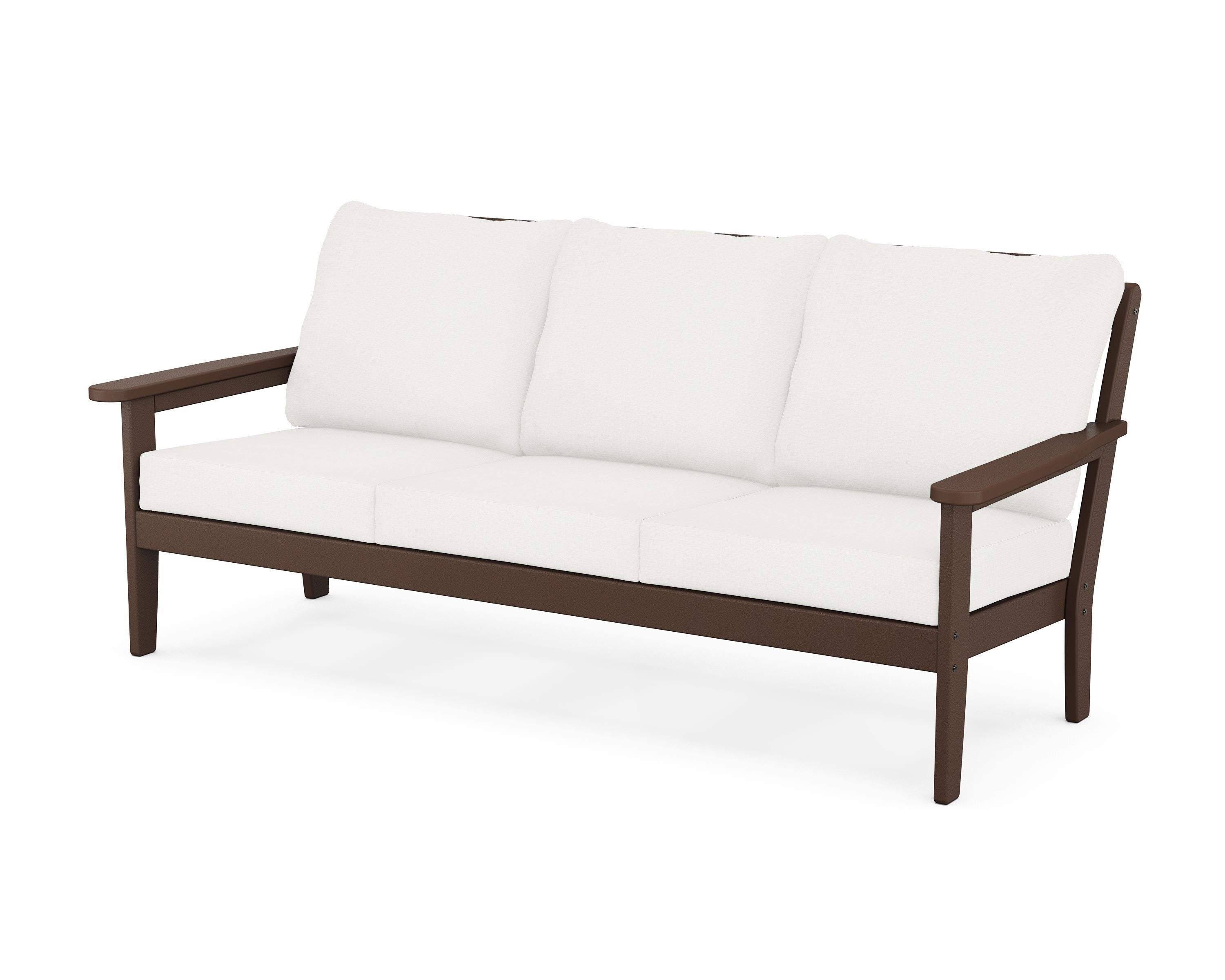 Country Living Cottage Deep Seating Sofa in Mahogany / Natural Linen