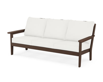 Country Living Cottage Deep Seating Sofa in Mahogany / Natural Linen