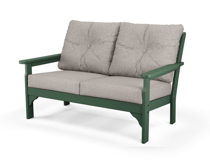 POLYWOOD® Vineyard Deep Seating Loveseat in Green / Weathered Tweed