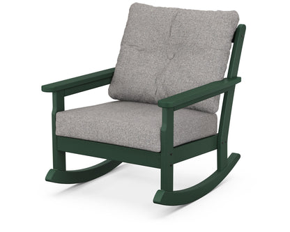 POLYWOOD® Vineyard Deep Seating Rocking Chair in Green / Grey Mist