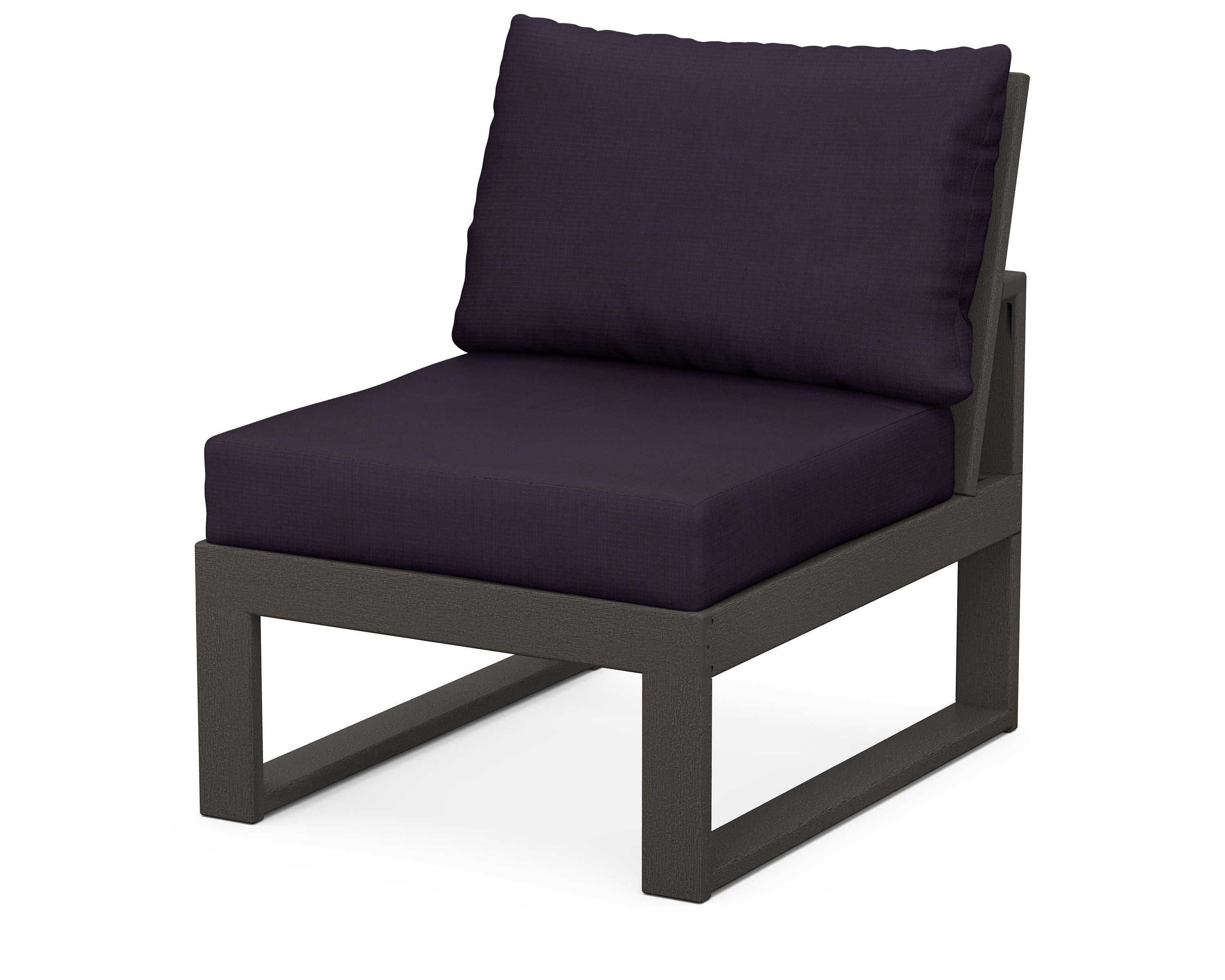 Unbranded Modular Armless Chair in Vintage Coffee / Navy Linen