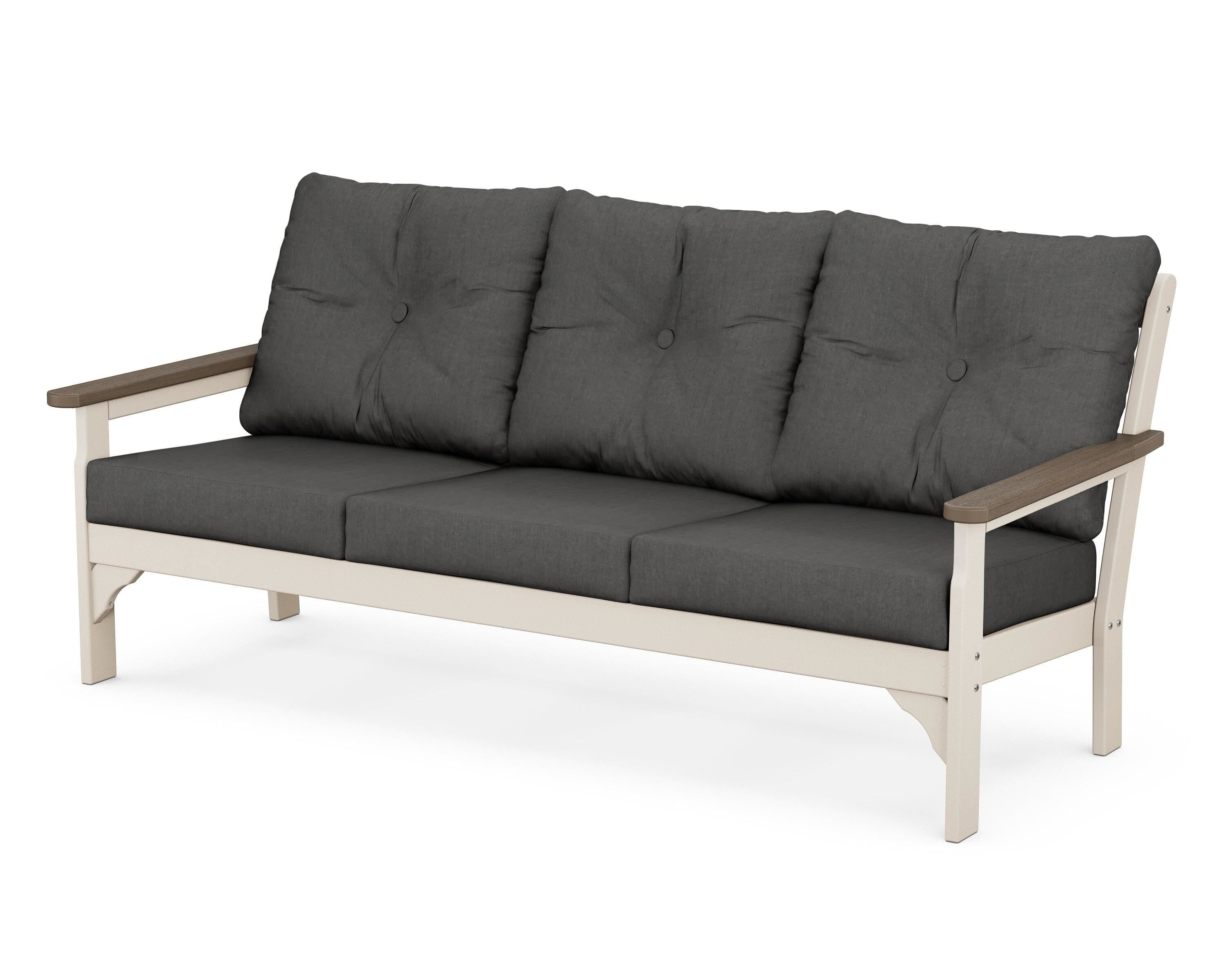 POLYWOOD® Vineyard Deep Seating Sofa in Sand / Kona / Spectrum Carbon