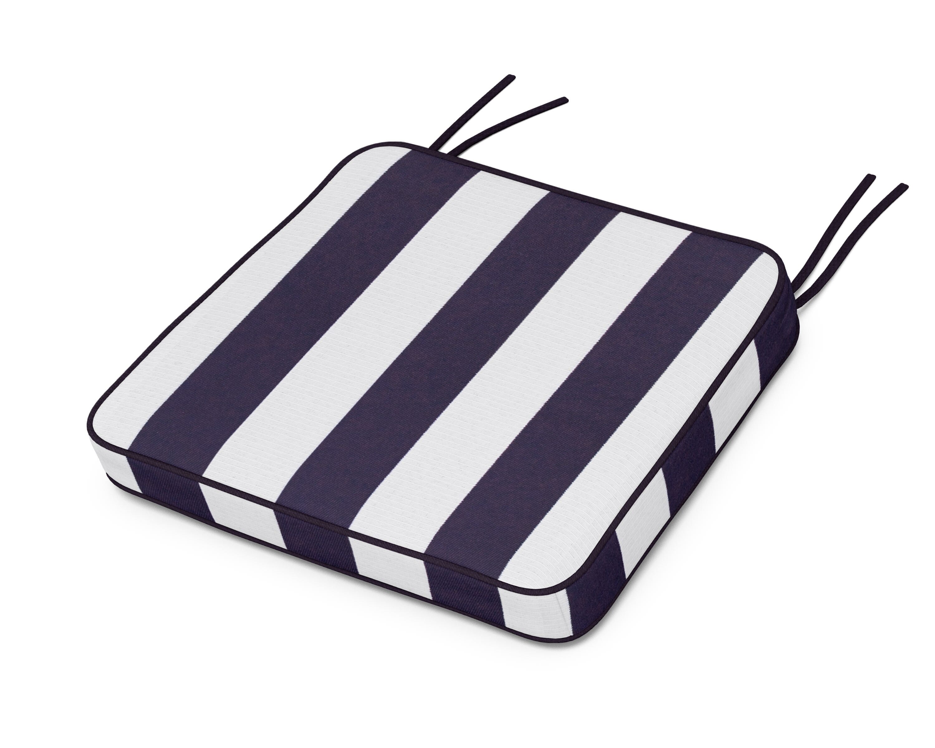Martha Stewart by POLYWOOD® Chinoiserie Arm Chair Seat Cushion in Cabana Stripe Navy