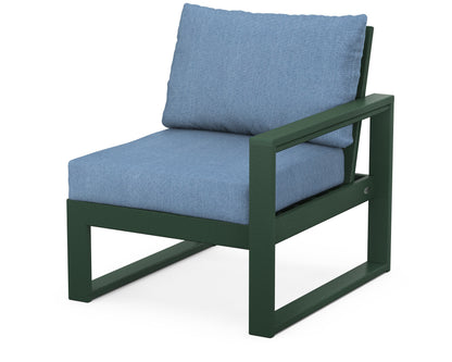 POLYWOOD® EDGE Modular Right Arm Chair in Green / Sky Blue