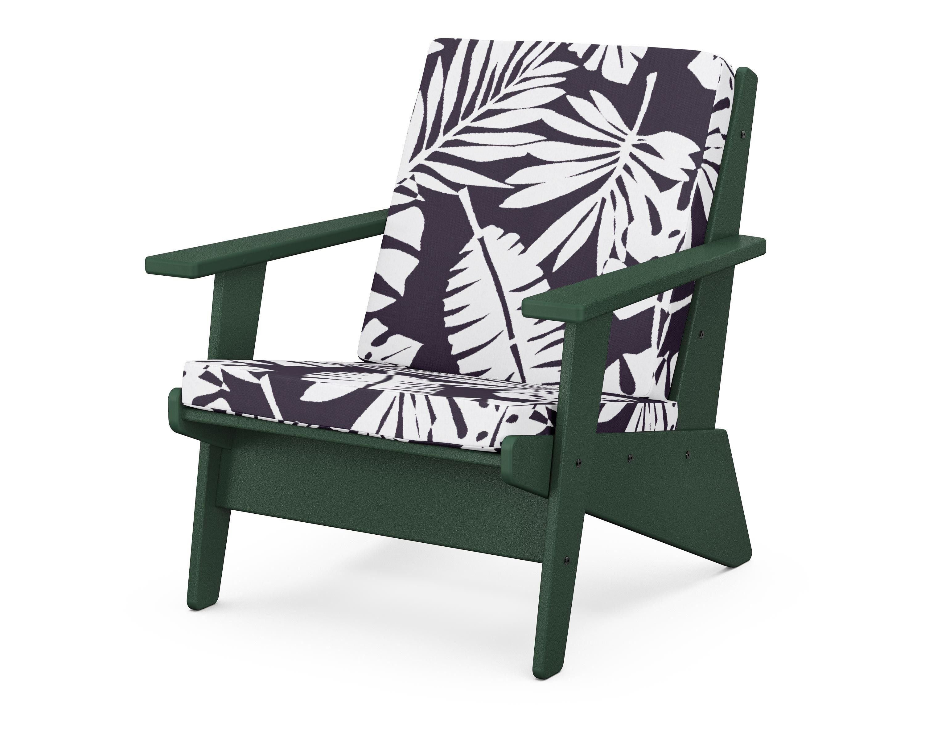 POLYWOOD® Riviera Modern Lounge Chair in Green / Leaf Navy