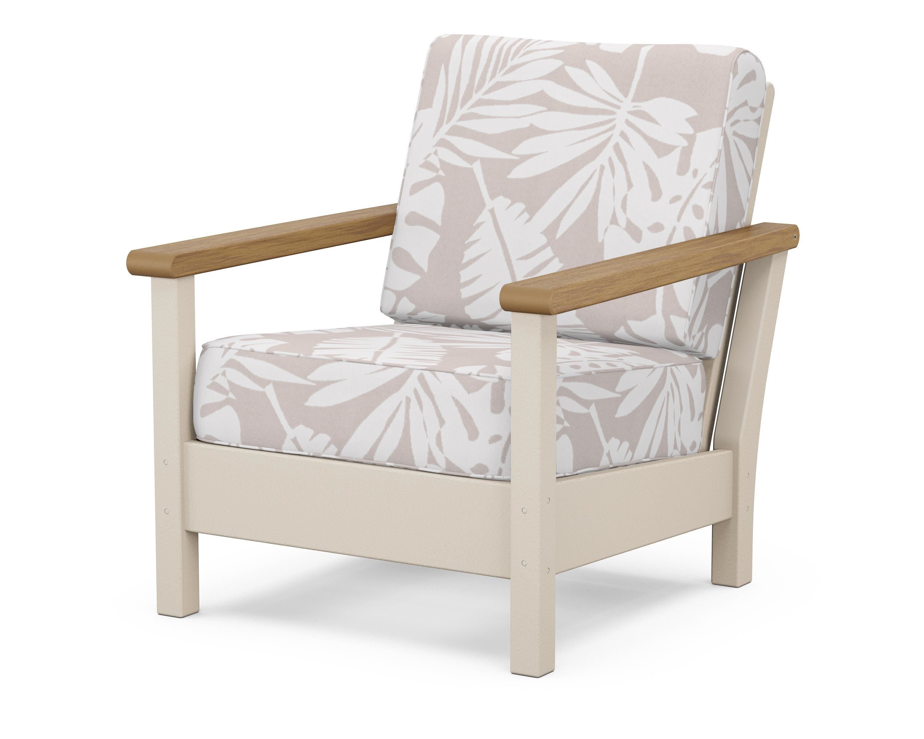 POLYWOOD® Harbour Deep Seating Chair in Sand / Natural / Leaf Dune Burlap