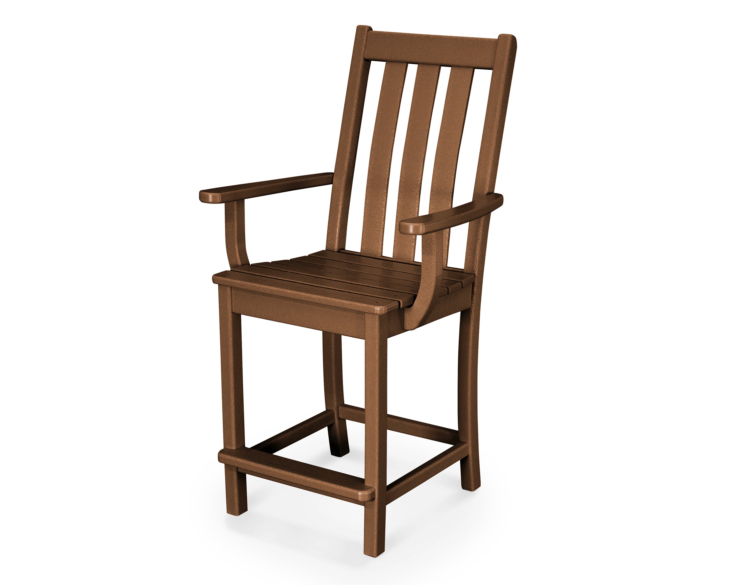 POLYWOOD® Vineyard Counter Arm Chair in Teak