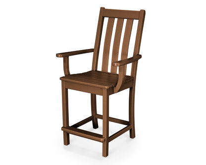 POLYWOOD® Vineyard Counter Arm Chair in Teak