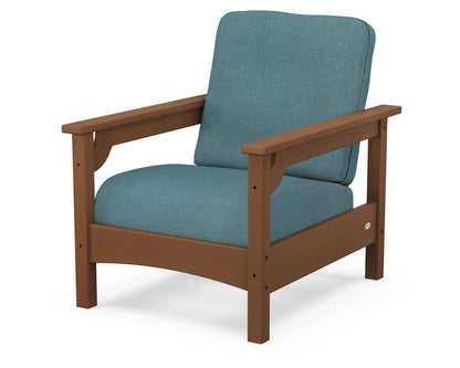 POLYWOOD® Club Chair in Teak / Ocean Teal