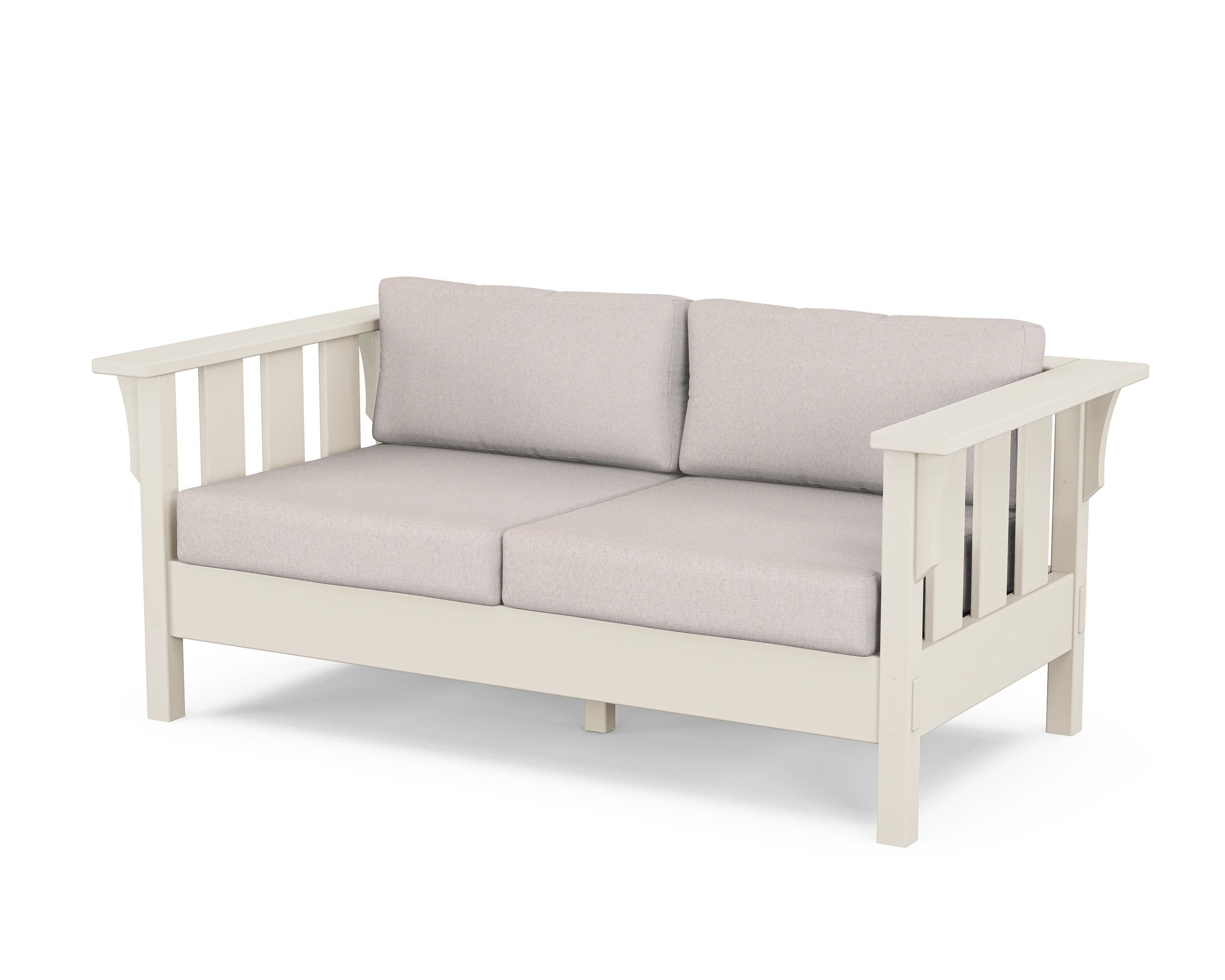 Martha Stewart by POLYWOOD® Acadia Deep Seating Loveseat in Sand / Dune Burlap