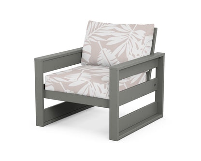POLYWOOD® Westport Club Chair in Slate Grey / Leaf Dune Burlap