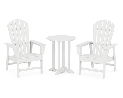 POLYWOOD® South Beach 3-Piece Round Farmhouse Bistro Dining Set in White