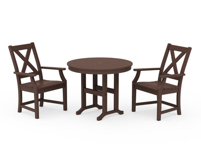 POLYWOOD® Braxton 3-Piece Round Dining Set in Mahogany