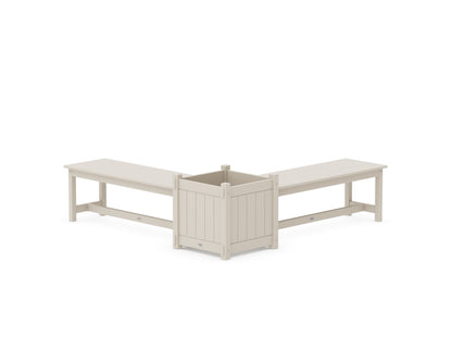 POLYWOOD® 48" Vineyard L- Shaped Planter Bench Set- Large in Sand