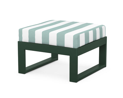 Unbranded Modular Ottoman - Modern in Green / Cabana Stripe Glacier Spa