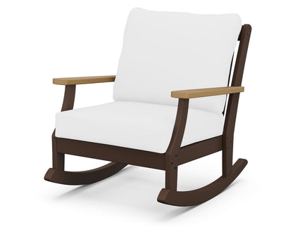 POLYWOOD® Braxton Deep Seating Rocking Chair in Mahogany / Natural / Natural