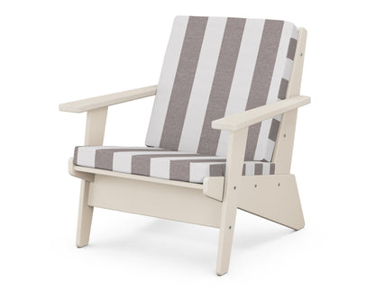 POLYWOOD® Riviera Modern Lounge Chair in Sand / Cabana Stripe Grey Mist