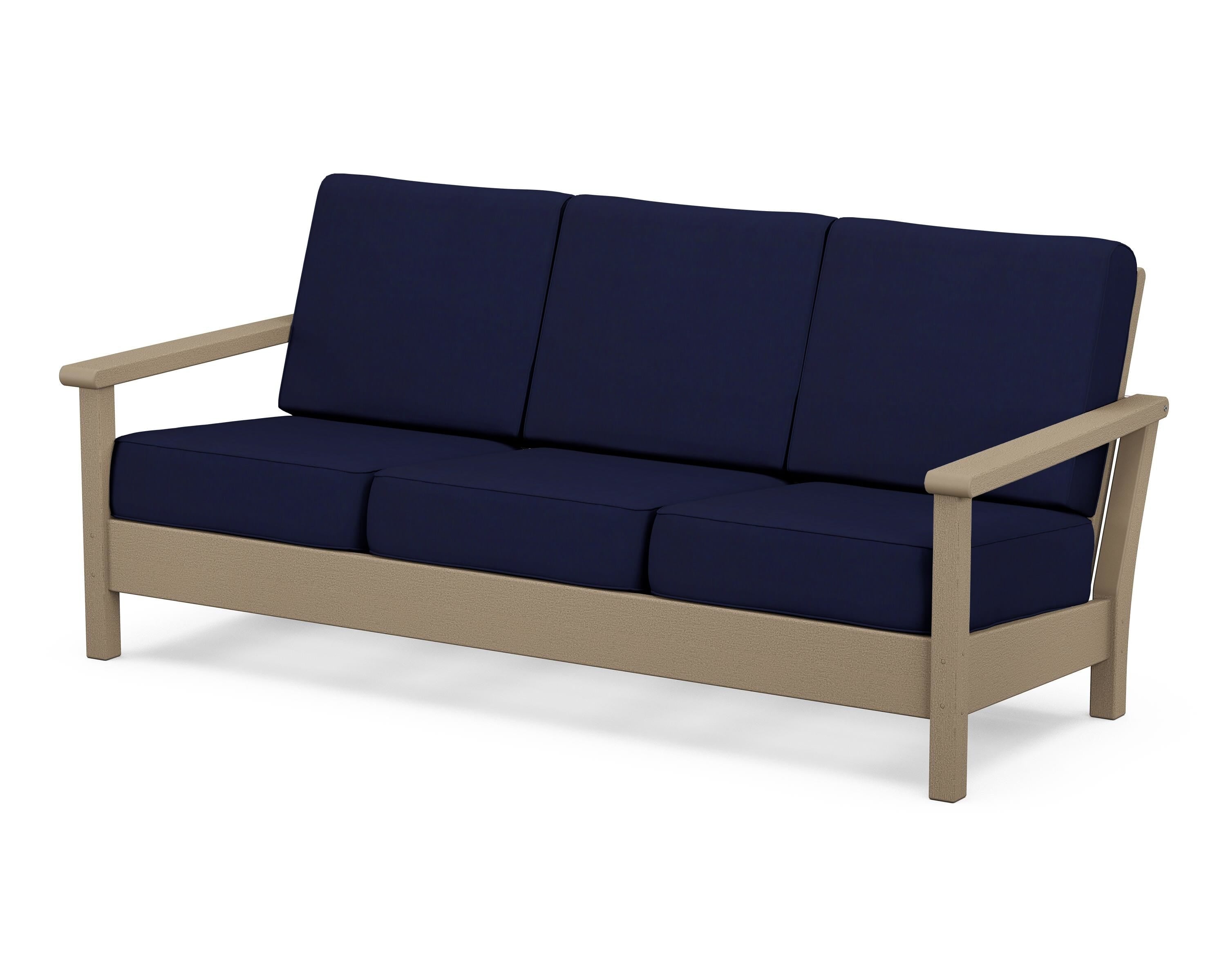 POLYWOOD® Harbour Deep Seating Sofa in Vintage Sahara / Navy