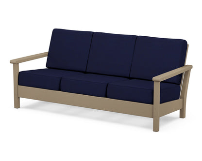 POLYWOOD® Harbour Deep Seating Sofa in Vintage Sahara / Navy