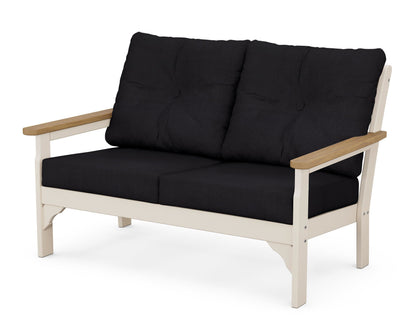 POLYWOOD® Vineyard Deep Seating Loveseat in Sand / Natural / Midnight Linen