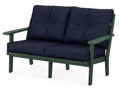 POLYWOOD® Lakeside Deep Seating Loveseat in Green / Marine Indigo
