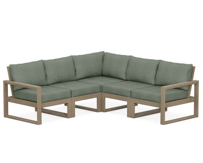 POLYWOOD® EDGE 5-Piece Modular Deep Seating Set in Vintage Sahara / Cast Sage