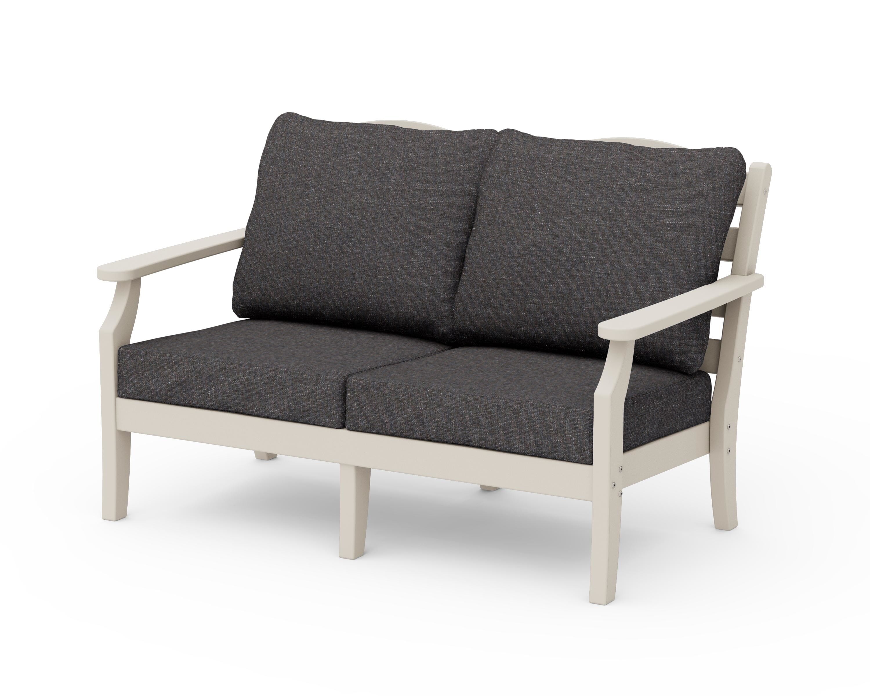 Draper James™ by  POLYWOOD® Savannah Deep Seating Loveseat in Sand / Ash Charcoal