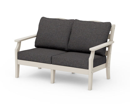 Draper James™ by  POLYWOOD® Savannah Deep Seating Loveseat in Sand / Ash Charcoal