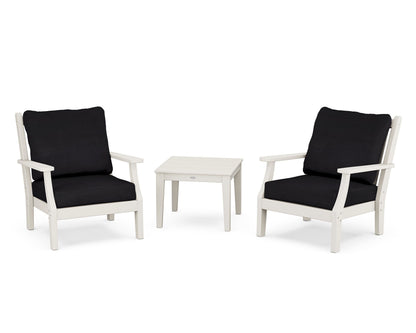 Country Living Wovendale 3-Piece Deep Seating Set in Sand / Midnight Linen