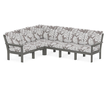 POLYWOOD® Vineyard 6-Piece Sectional in Slate Grey / Leaf Grey Mist