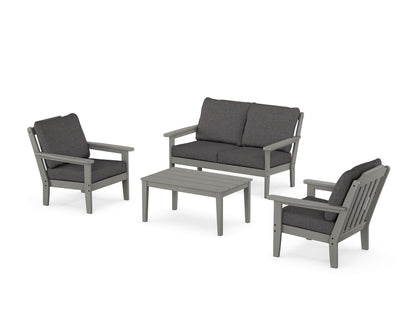 Country Living Cottage 4-Piece Deep Seating Set with Loveseat in Slate Grey / Ash Charcoal