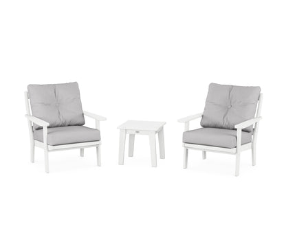 POLYWOOD® Mission 3-Piece Deep Seating Set in White / Granite