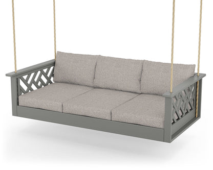 POLYWOOD® Chippendale Daybed Swing in Slate Grey / Weathered Tweed