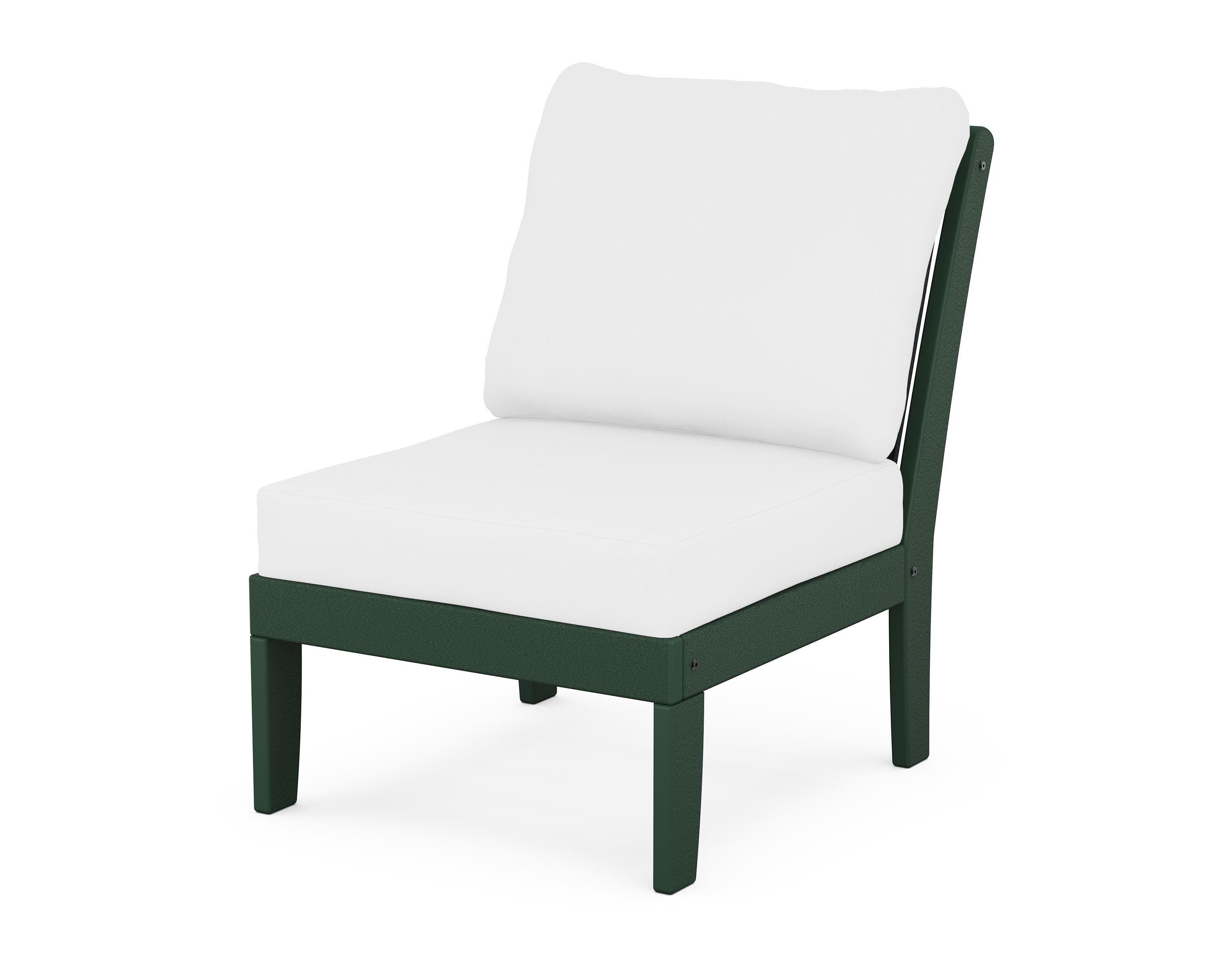POLYWOOD® Braxton Modular Armless Chair in Green / Natural
