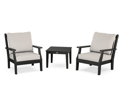 Country Living Wovendale 3-Piece Deep Seating Set in Black / Cast Ash